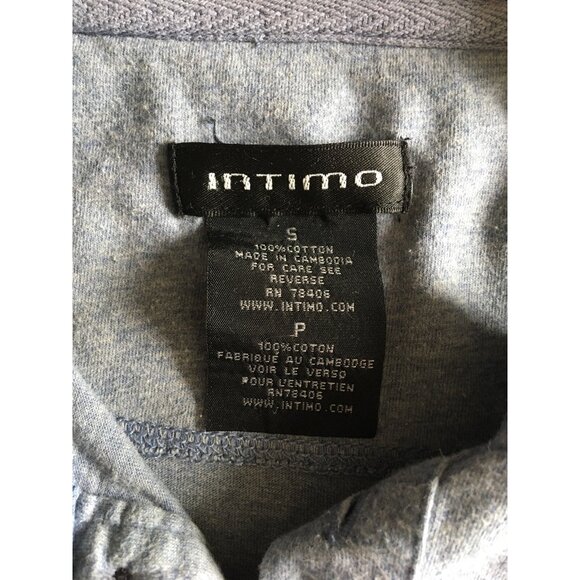Intimo Men T Shirt Gray 1/4 Button Up Long Sleeves 100% Cotton Size S - Picture 4 of 5